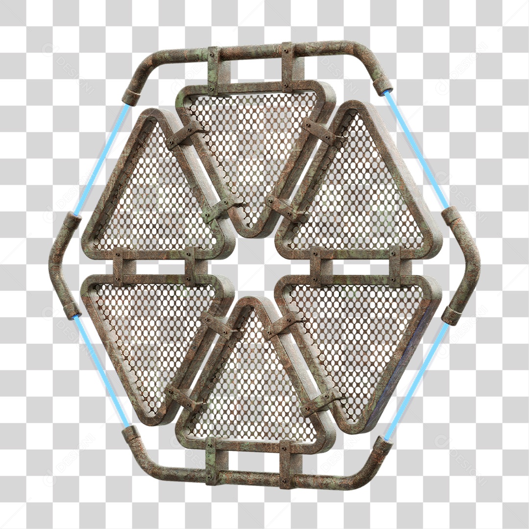 Painel Triangular Neon Placa Metal Iluminação Led Letreiro PNG Transparente