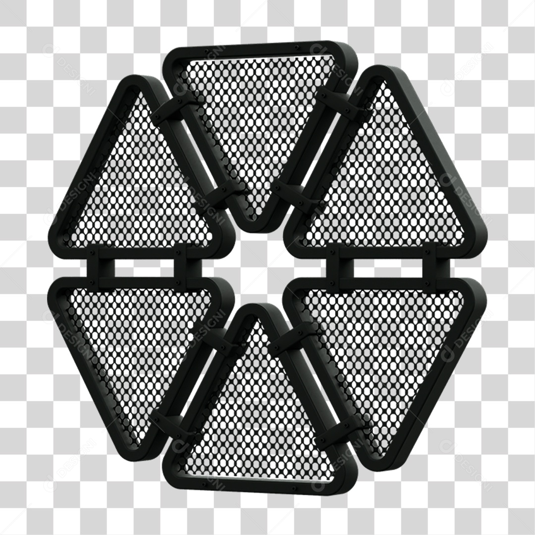 Painel Triangular Neon PNG Transparente