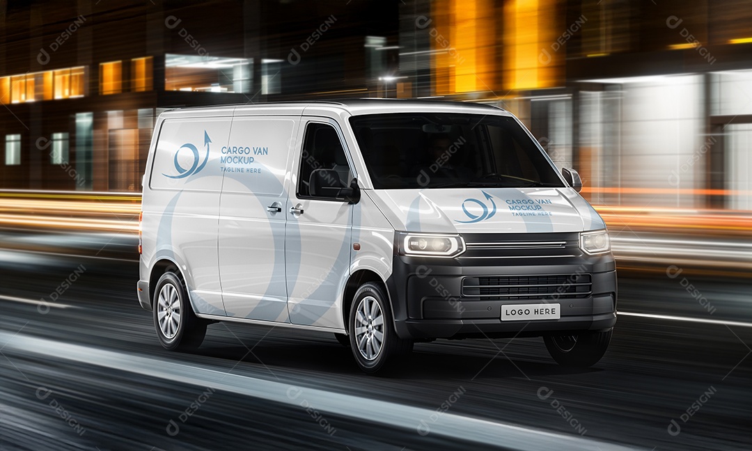 Mockup Van de Carga PSD Editável