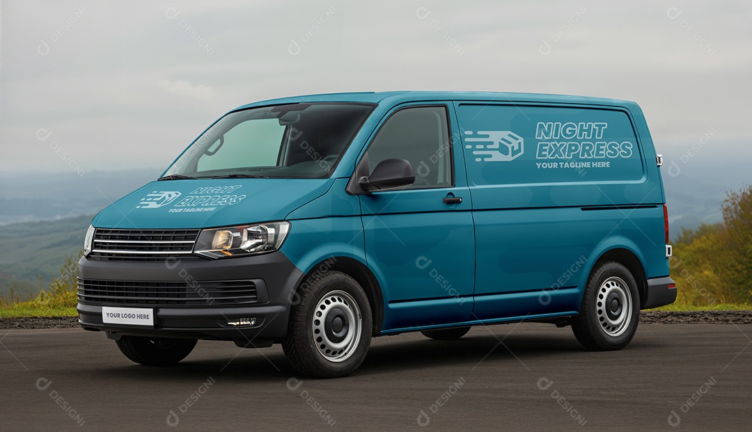 Mockup Van de Carga PSD Editável
