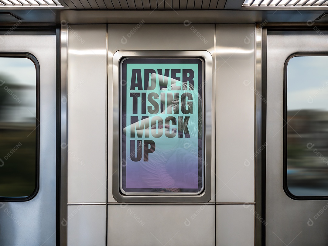 Mockup Anúncio Publicitário Em Metrô PSD Editável