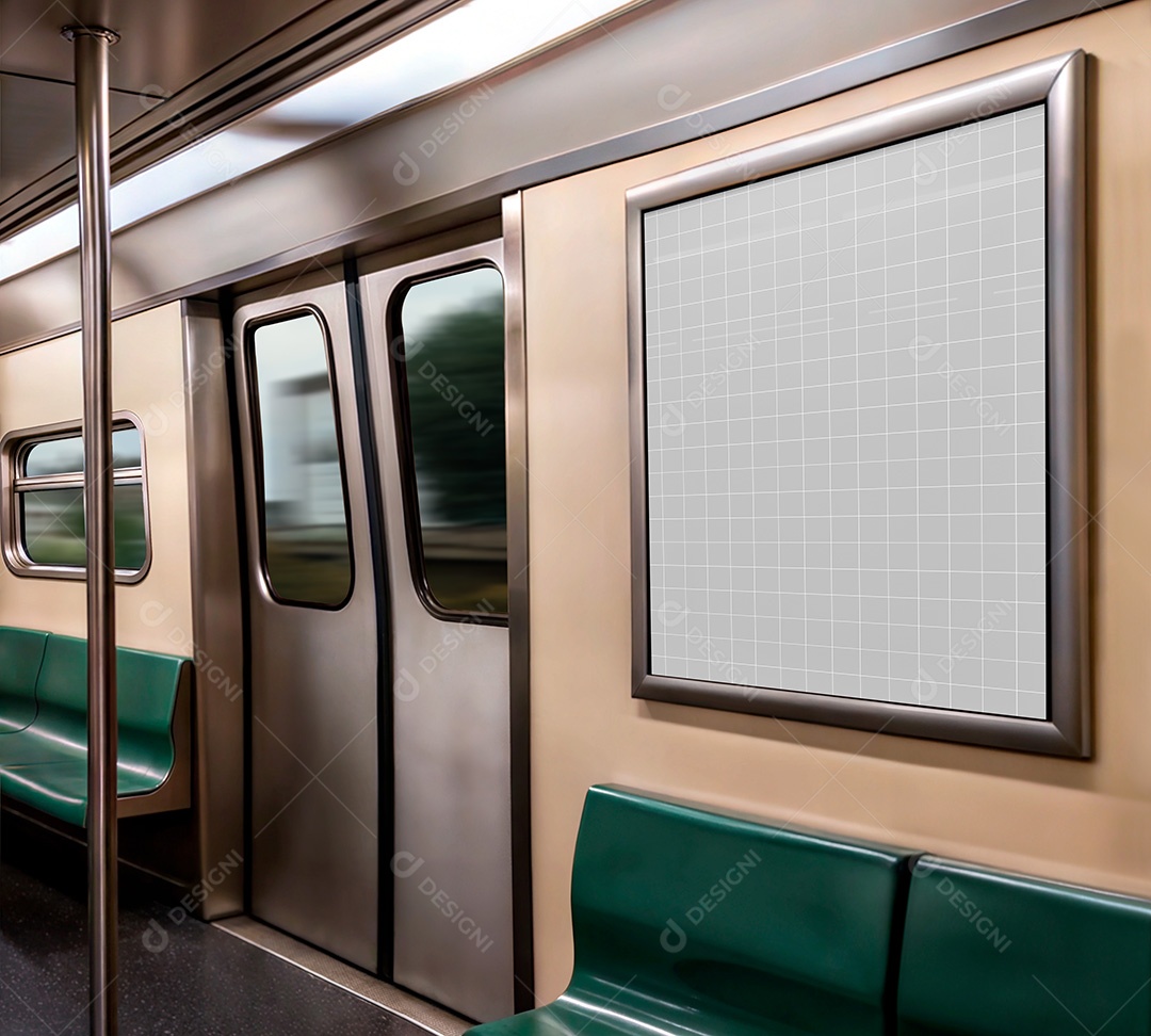 Mockup Anúncio Publicitário Em Metrô PSD Editável