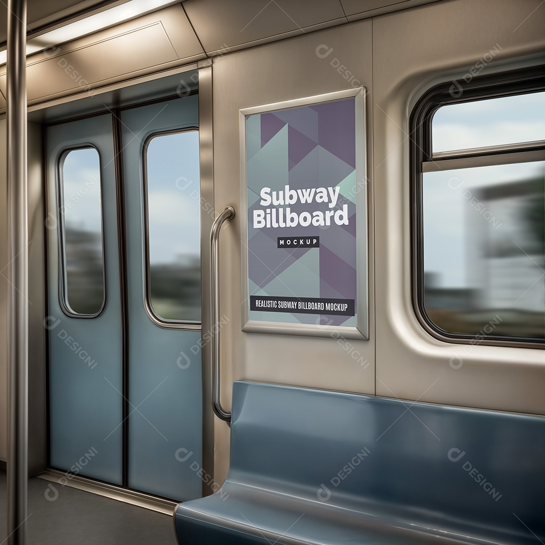 Mockup Anúncio Publicitário Em Metrô PSD Editável