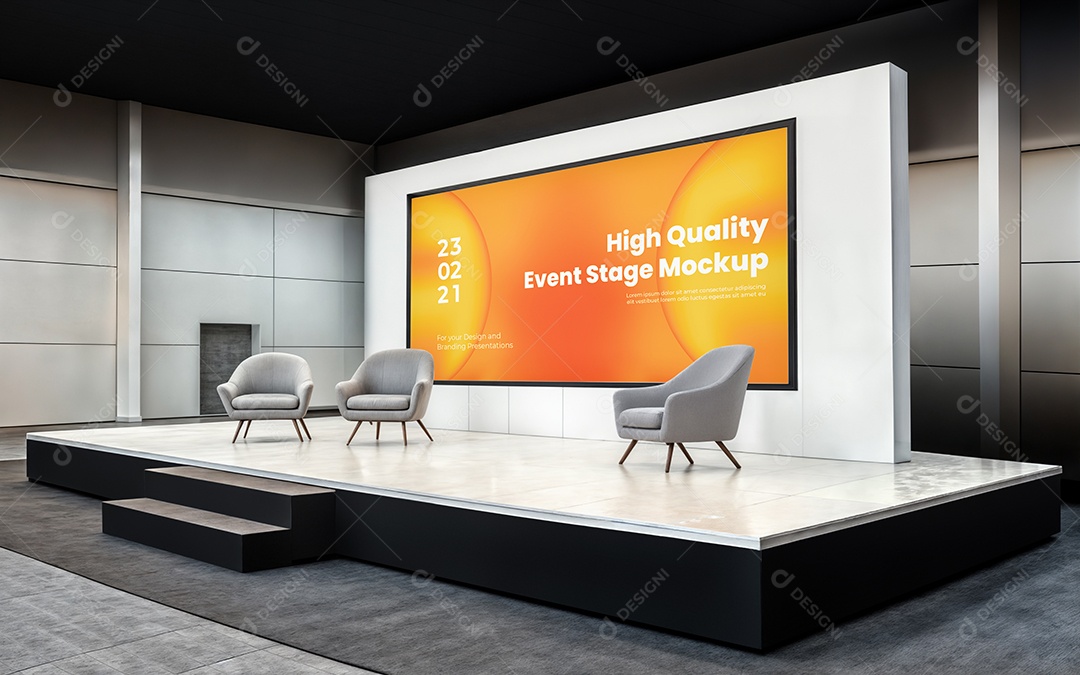 Sala de Conferência PSD Editável Mockup