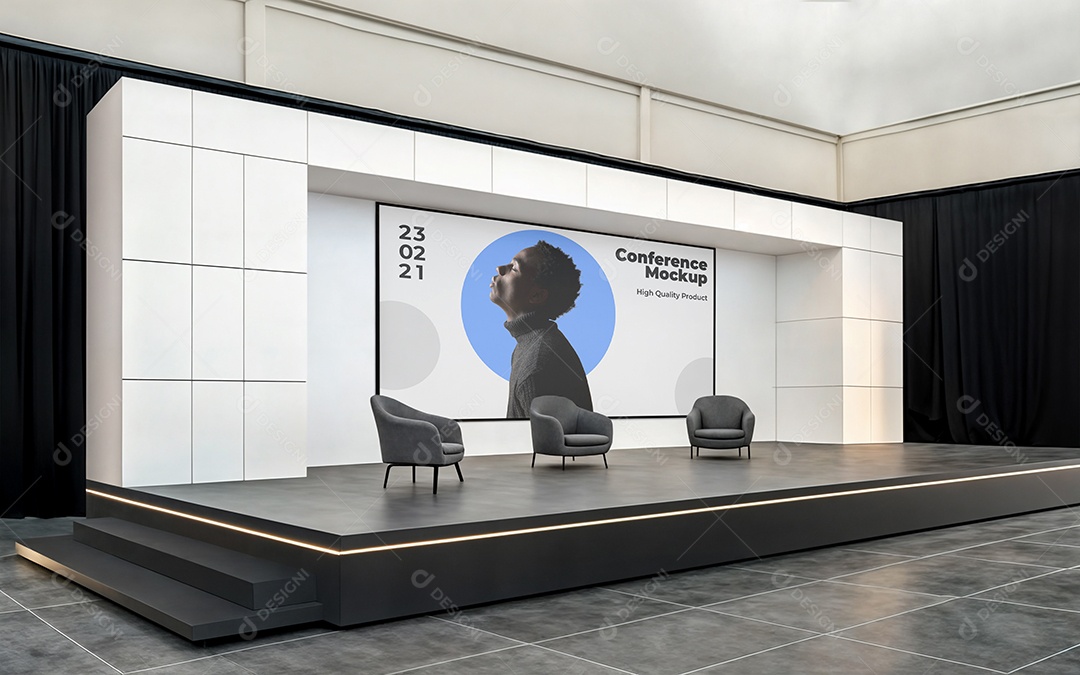 Sala de Conferência Mockup PSD Editável