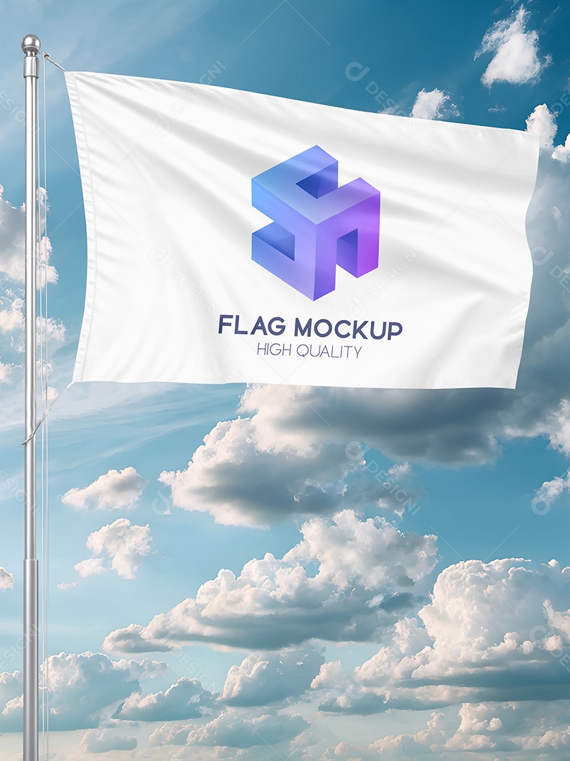 Mockup de Bandeira PSD Editável