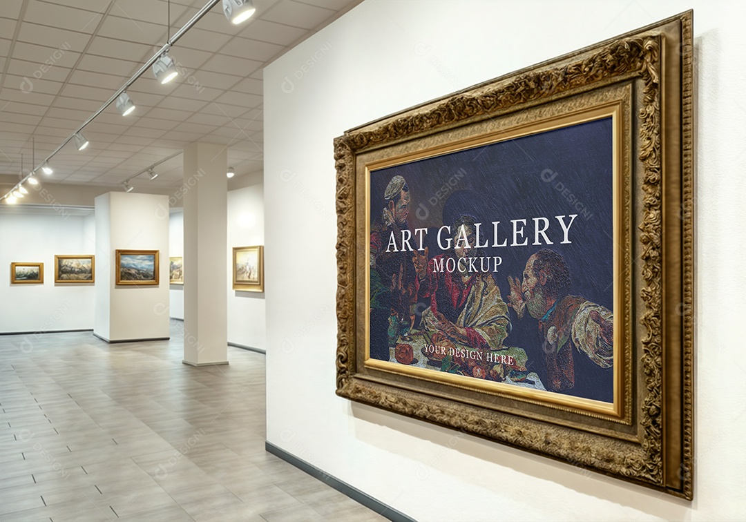 Mockup Galeria de Arte PSD Editável