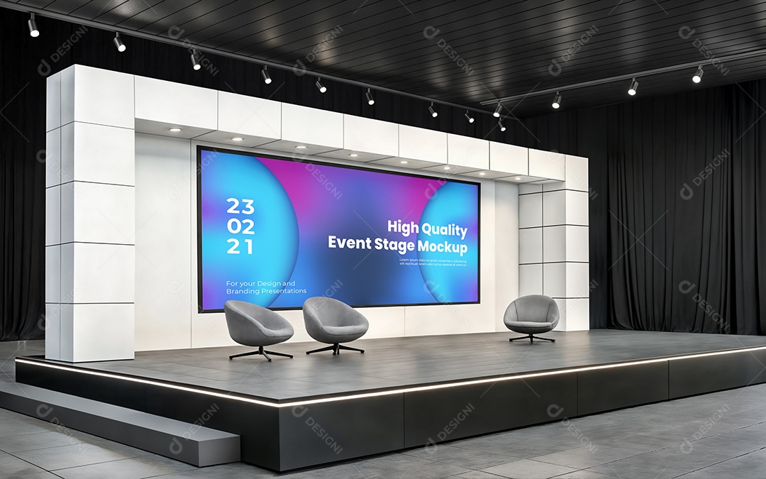 Sala de Conferência Mockup PSD Editável