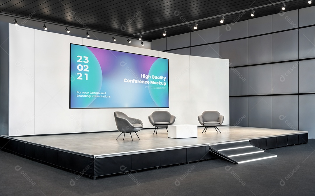 Sala de Conferência Mockup PSD Editável