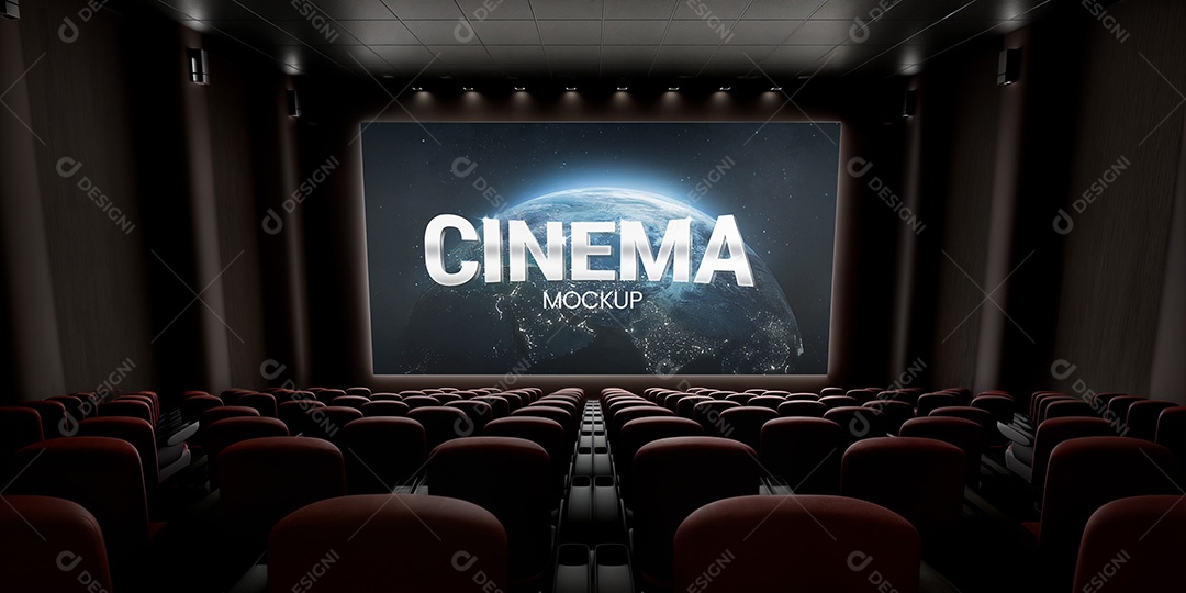 Mockup Sala de Cinema PSD Editável