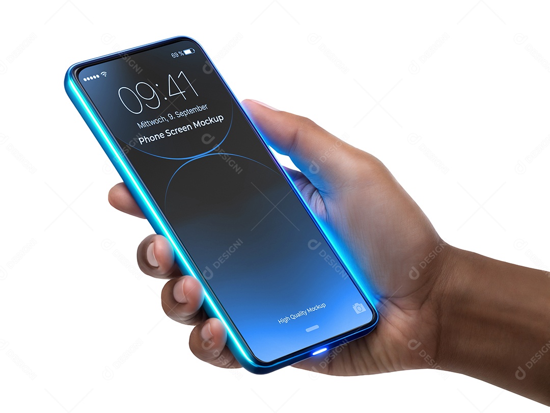 Mockup Mãos Segurando Celular PSD Editável