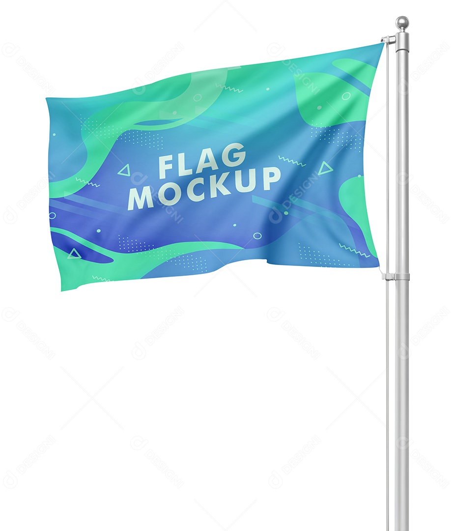 Mockup de Bandeira PSD Editável