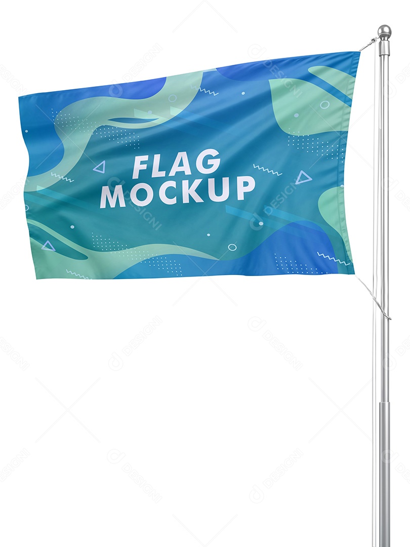 Mockup de Bandeira PSD Editável