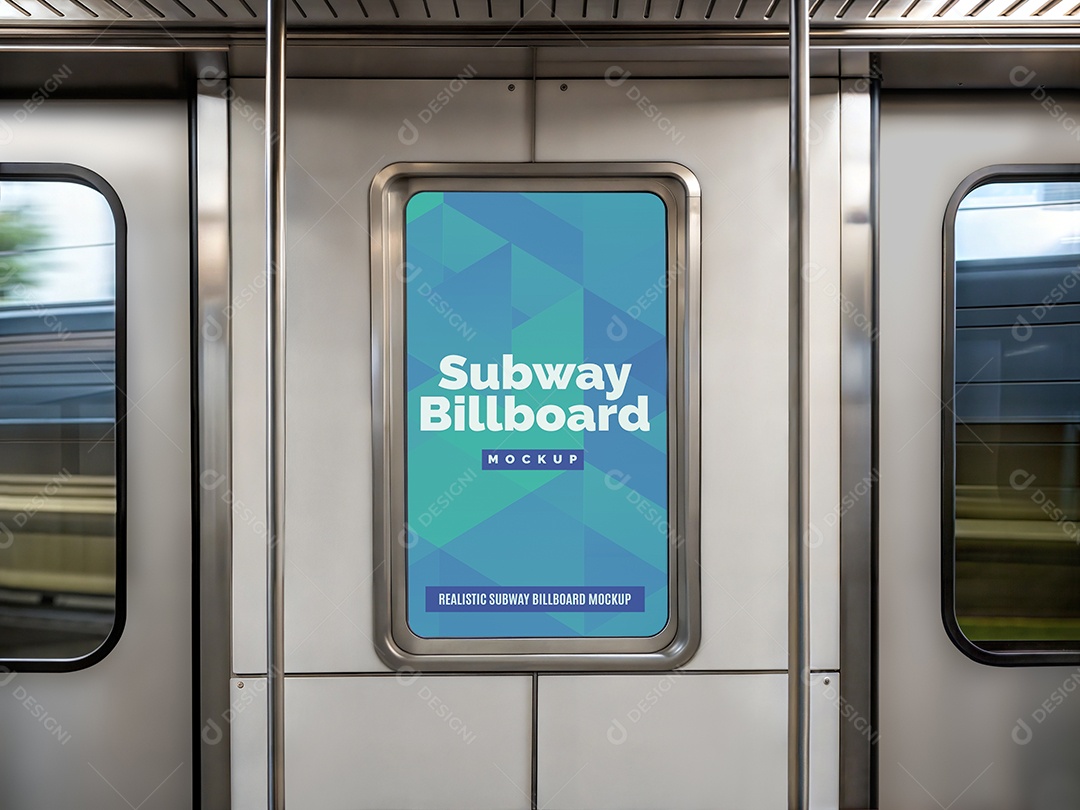 Mockup Anúncio Publicitário Em Metrô PSD Editável
