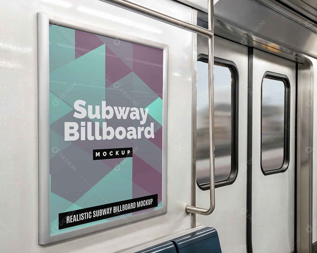 Mockup Anúncio Publicitário Em Metrô PSD Editável