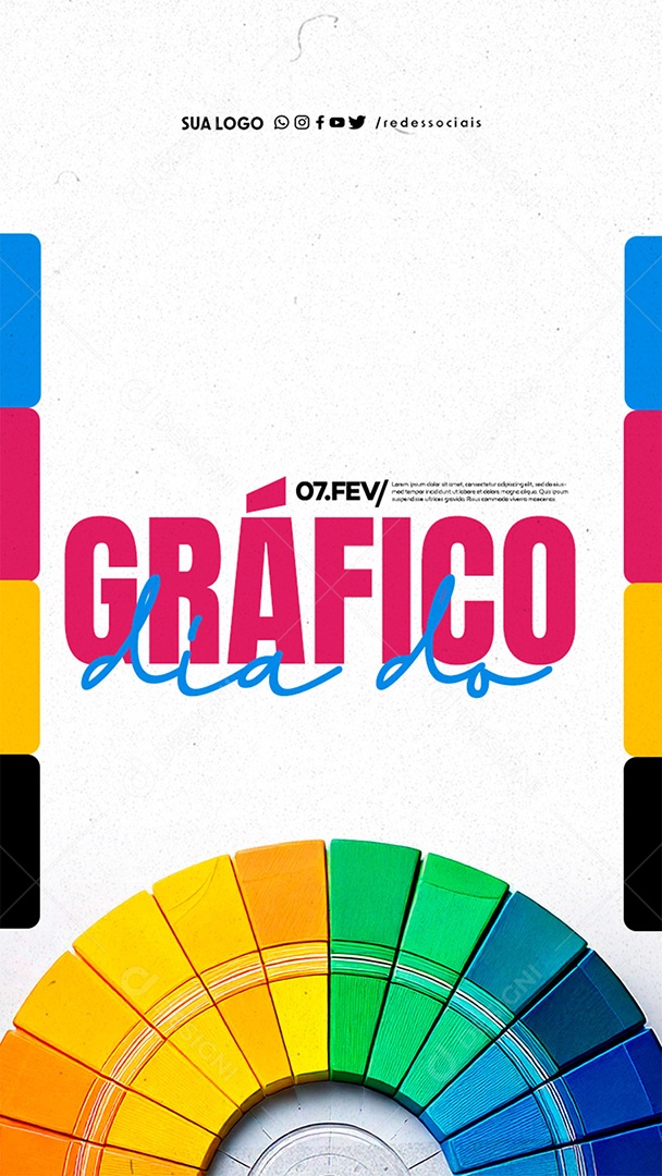 Story Dia Nacional do Gráfico 7 de Fevereiro Social Media PSD Editável