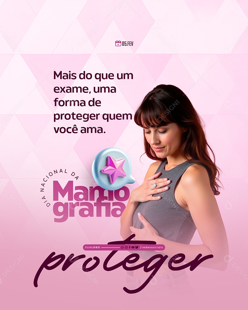 Dia Da Mamografia Mais Do Que Um Exame Social Media PSD Editável