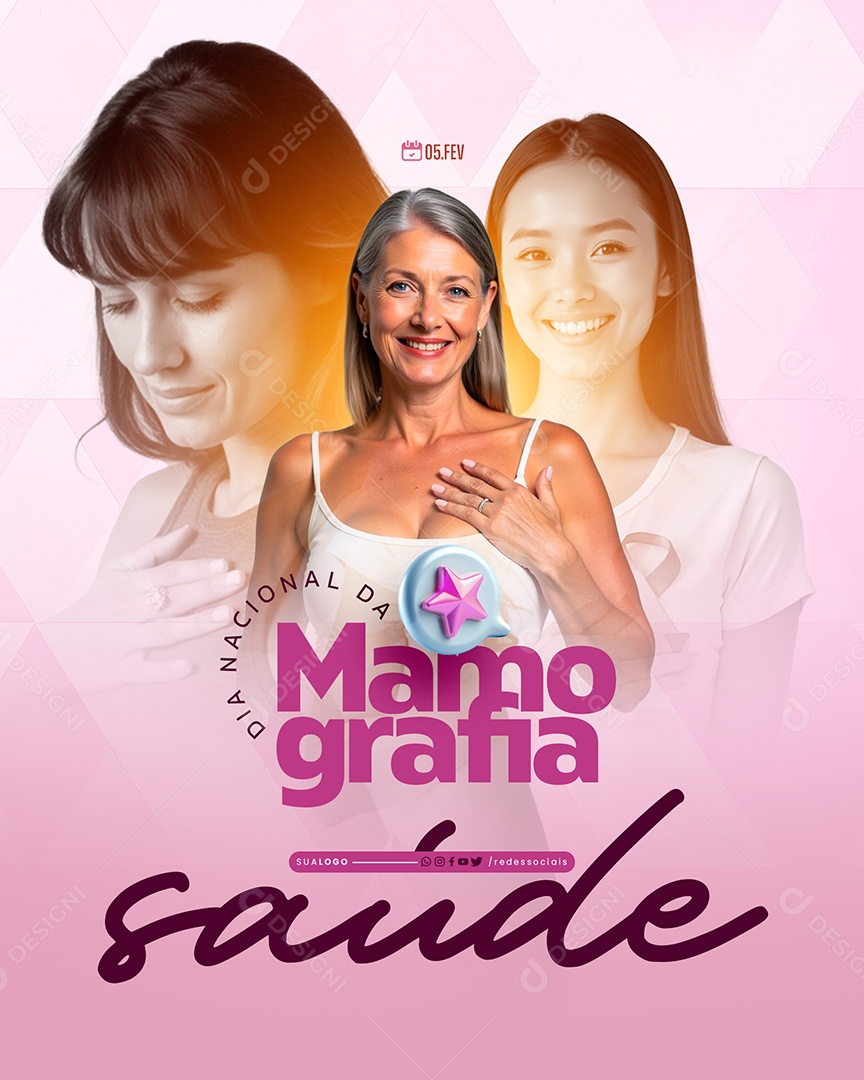 Dia Da Mamografia Social Media PSD Editável