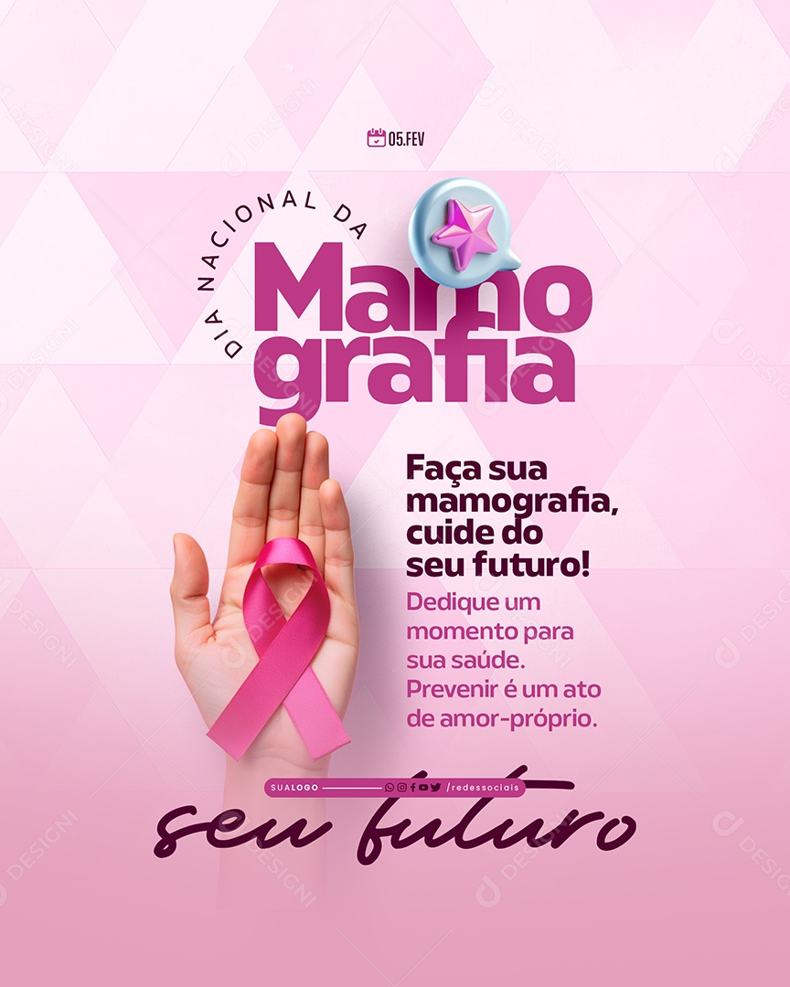 Dia Da Mamografia Seu Futuro Social Media PSD Editável