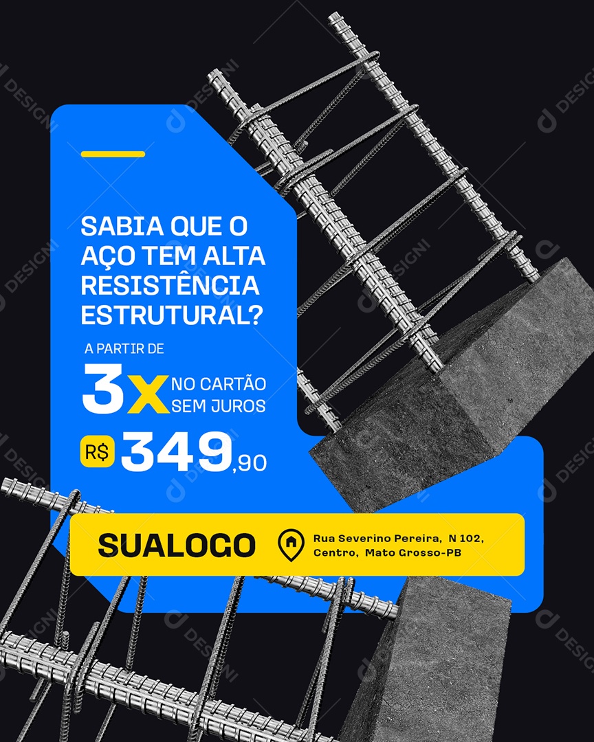 Construção Metálico Trelice Alta Resistência Social Media PSD Editável