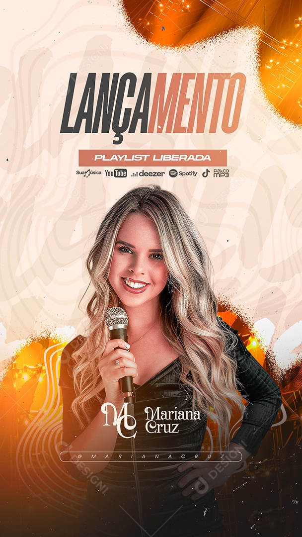 Story Flyer Lançamento Playlist Liberada Social Media PSD Editável