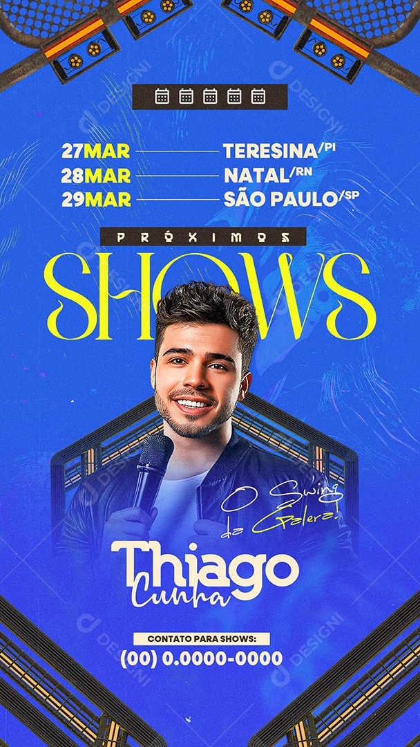 Story Flyer Próximos Shows Thiago Cunha Social Media PSD Editável