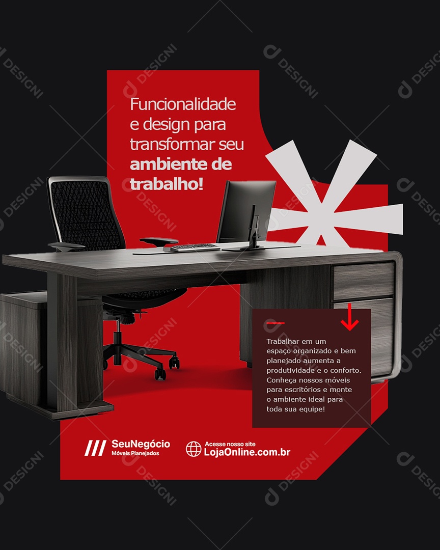 Móveis Funcionalidade e Design Social Media PSD Editável