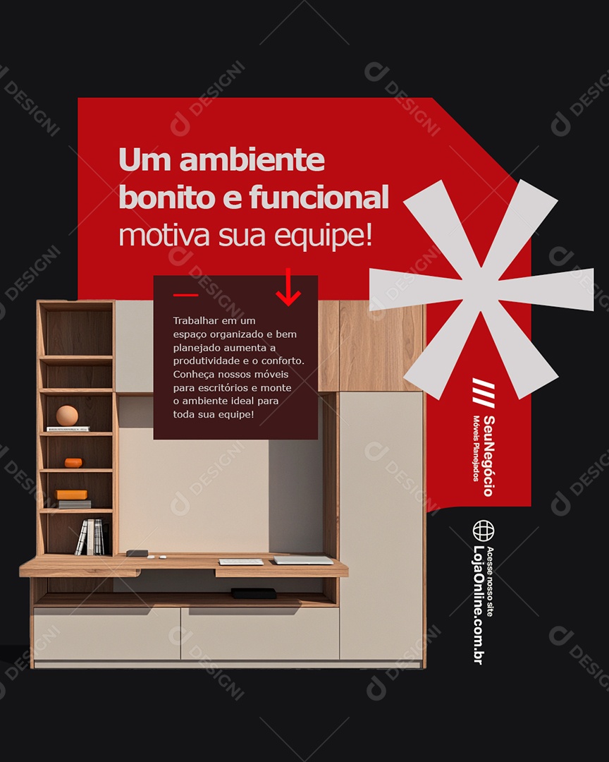 Móveis Um Ambiente Bonito e Funcional Social Media PSD Editável
