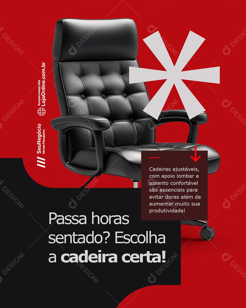 Móveis Passa Horas Sentado Social Media PSD Editável