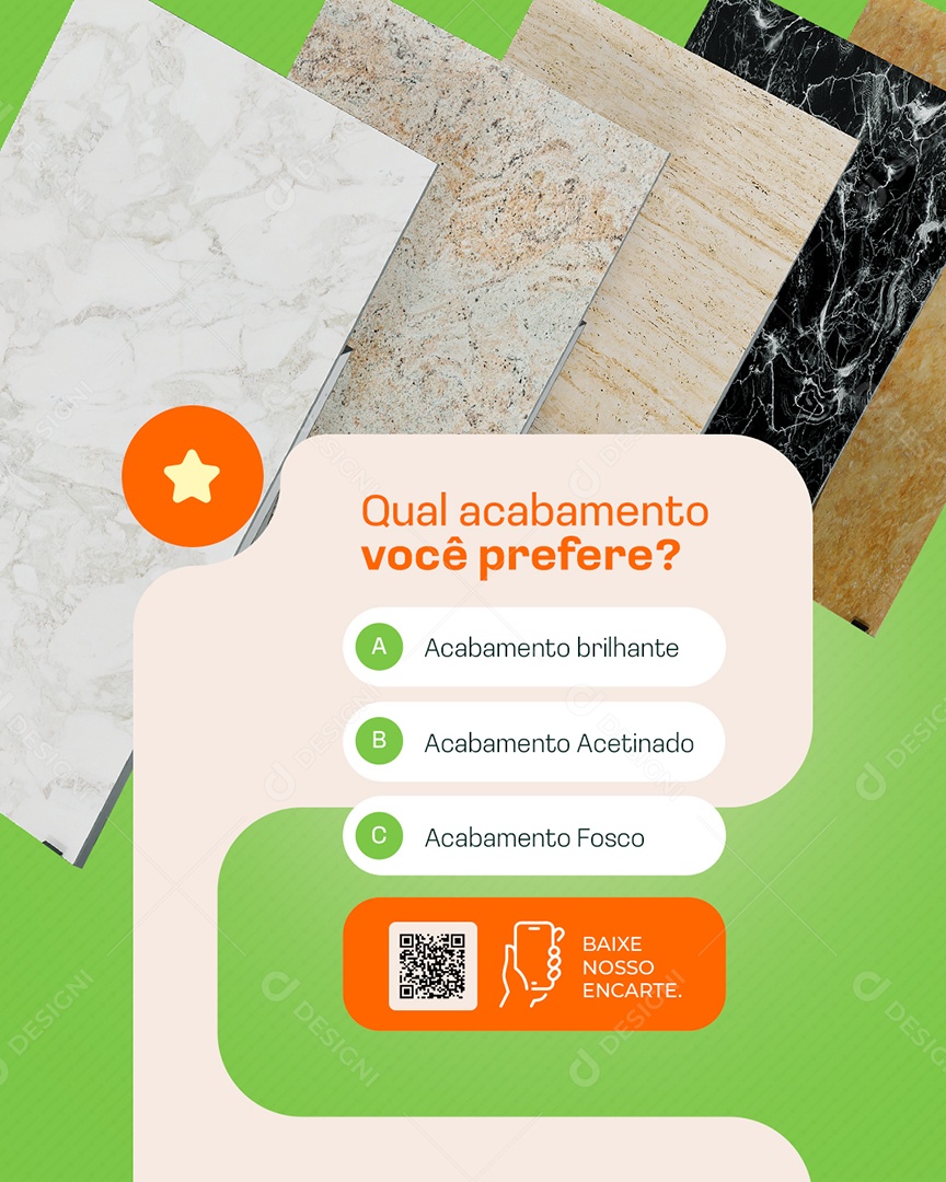 Materiais de Construção Pisos Qual Acabamento Você Prefere Social Media PSD Editável