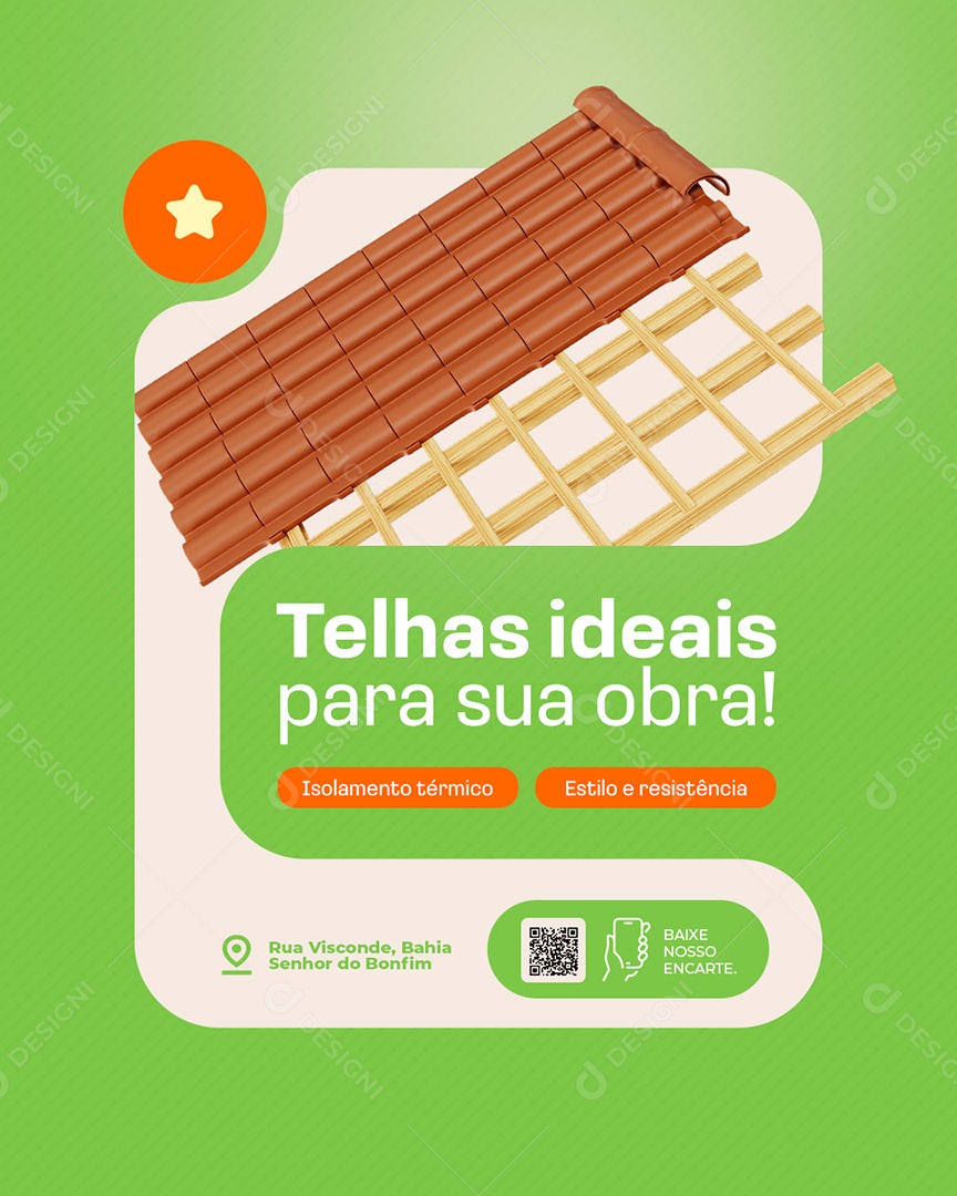 Materiais de Construção Pisos Telhas Ideais Social Media PSD Editável