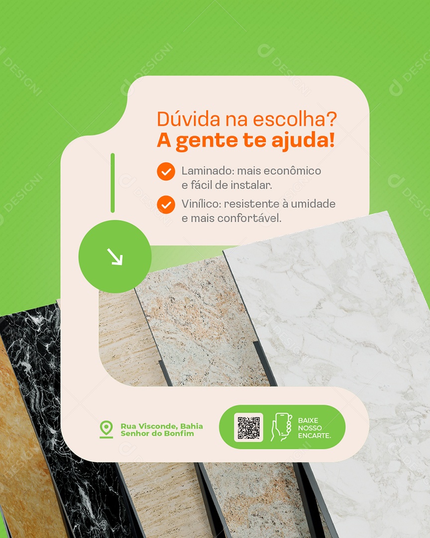 Materiais de Construção Pisos Dúvida na Escolha Social Media PSD Editável