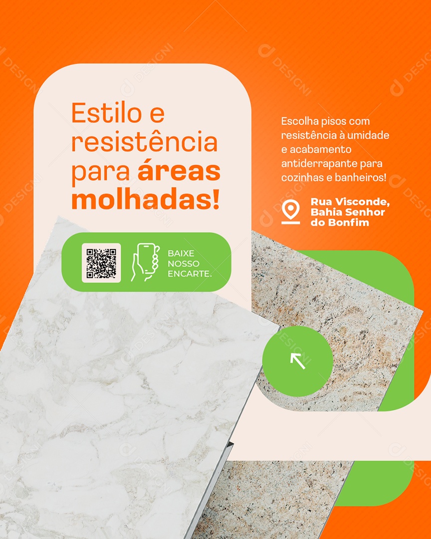 Materiais de Construção Pisos Estilo e Resistência Social Media PSD Editável