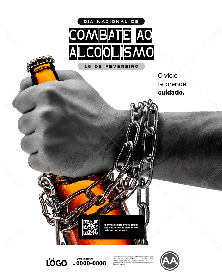 Dia Nacional do Combate ao Alcoolismo 18 de Fevereiro Social Media PSD Editável