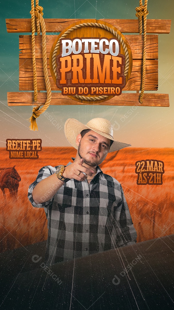 Story Boteco Prime Biu do Piseiro Social Media PSD Editável