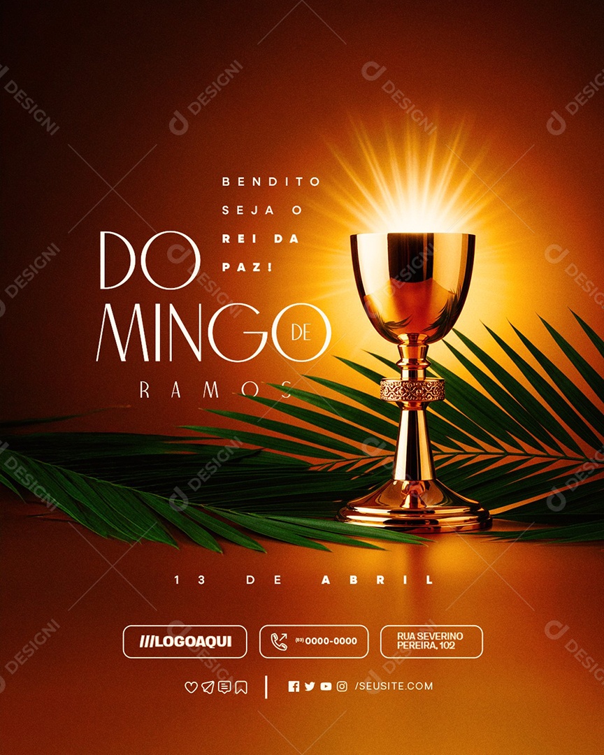Domingo de Ramos 13 de Abril Social Media PSD Editável