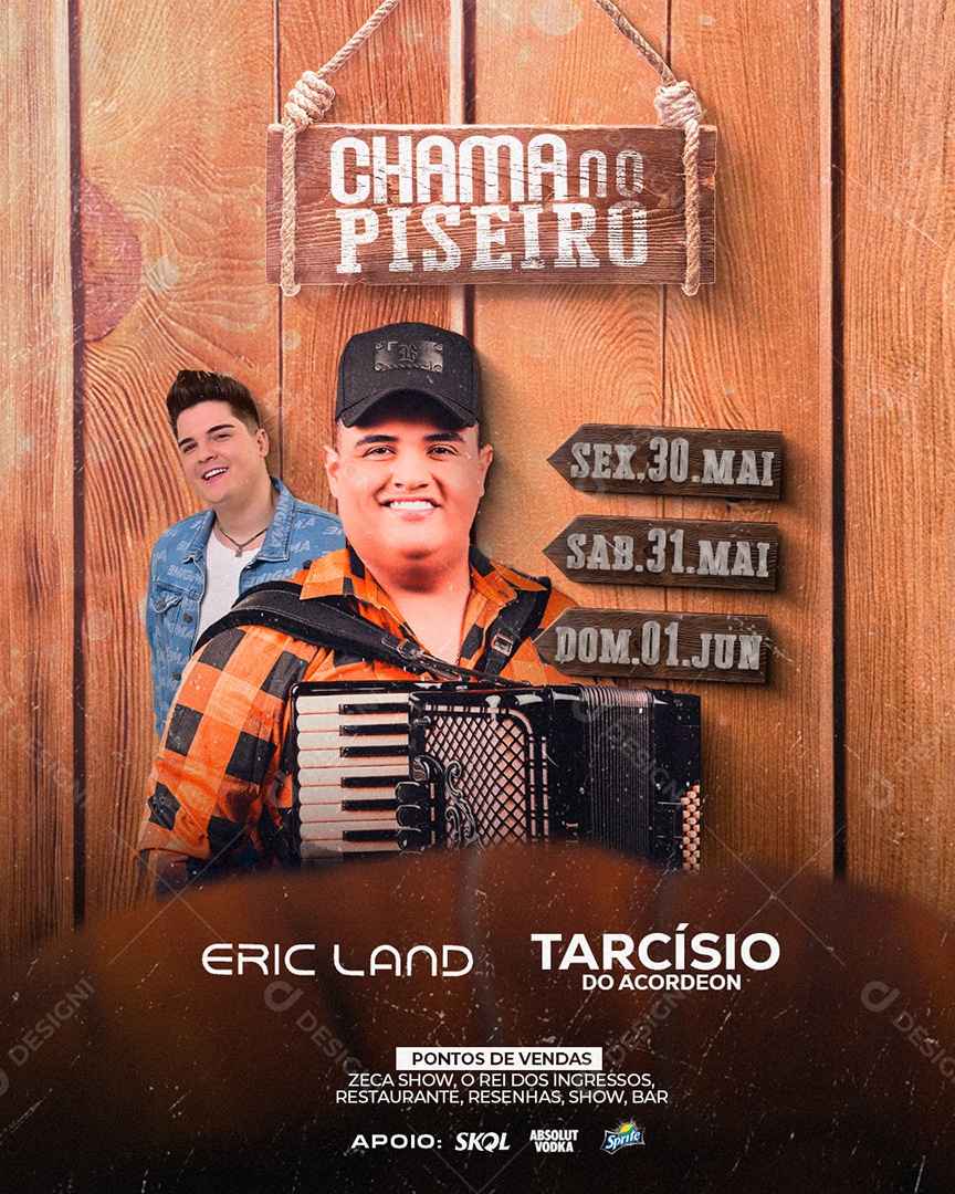 Flyer Show Chama no Piseiro Social Media PSD Editável