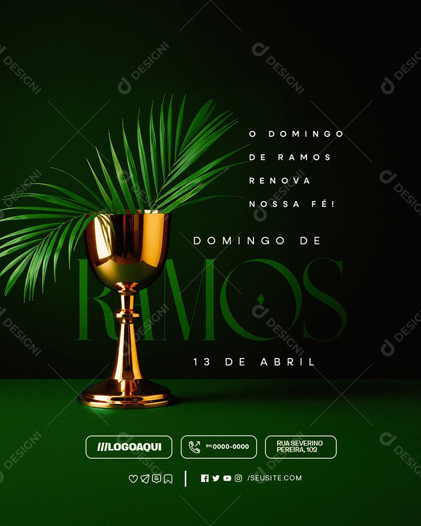 Domingo de Ramos 13 de Abril Social Media PSD Editável