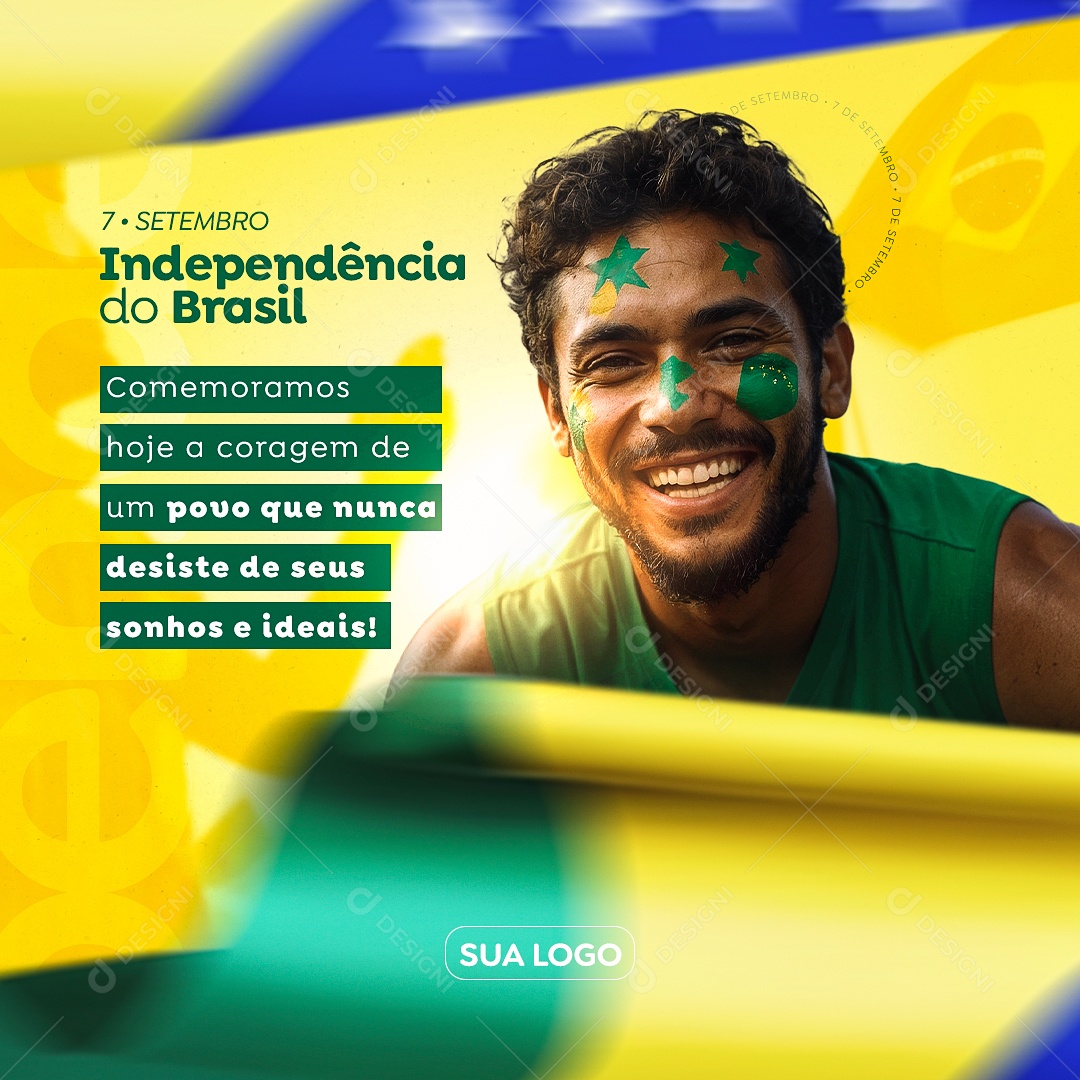Social Media Independêcia Do Brasil Parte De Uma Nação PSD Editável