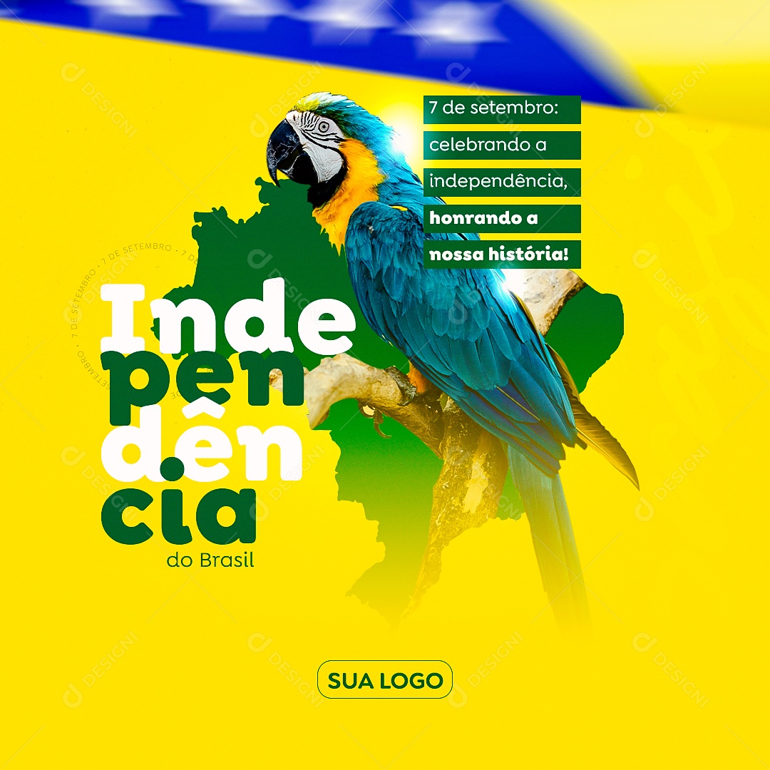 Social Media Independêcia Do Brasil Parte De Uma Nação PSD Editável