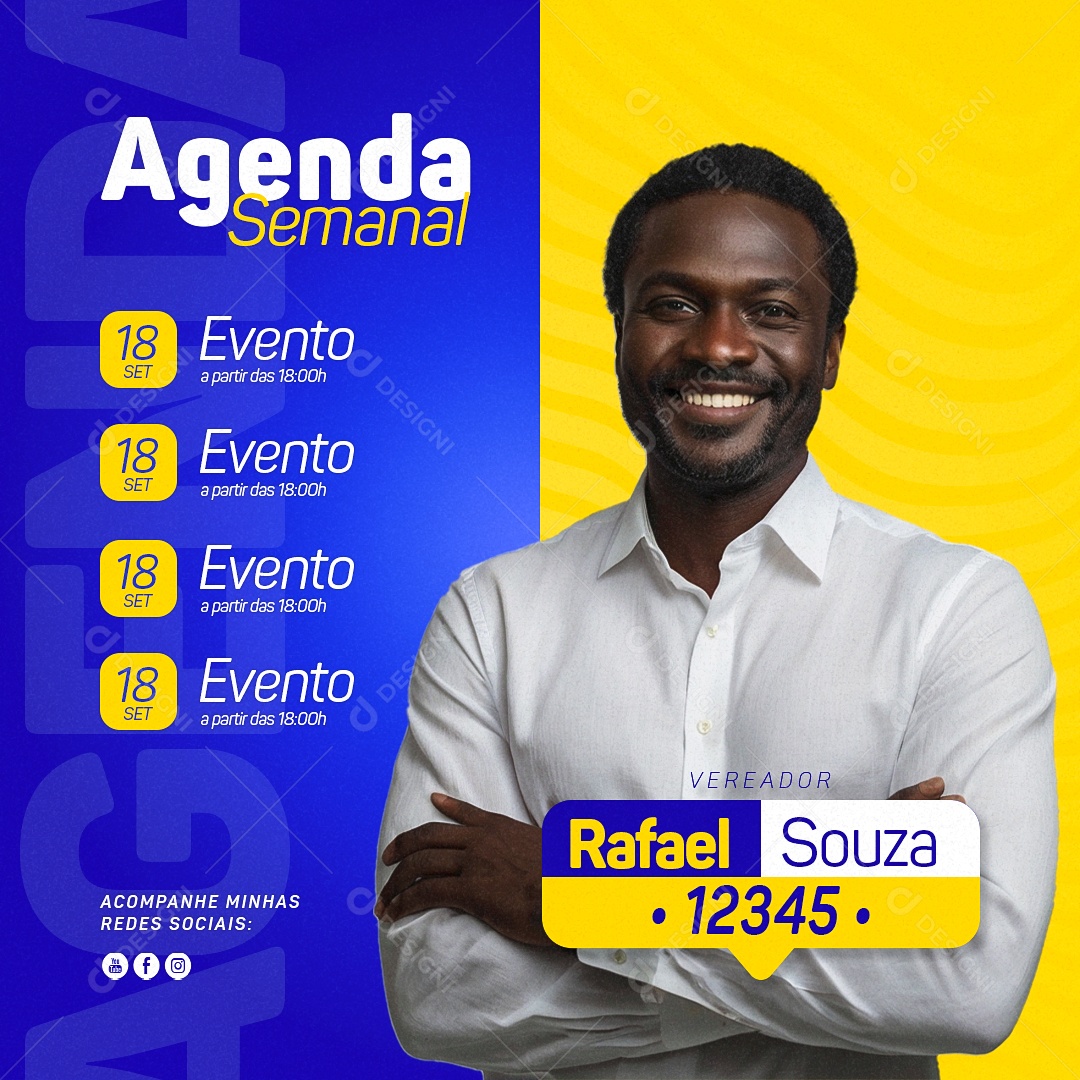 Story Política Agenda Semanal Rafael Souza Social Media PSD Editável