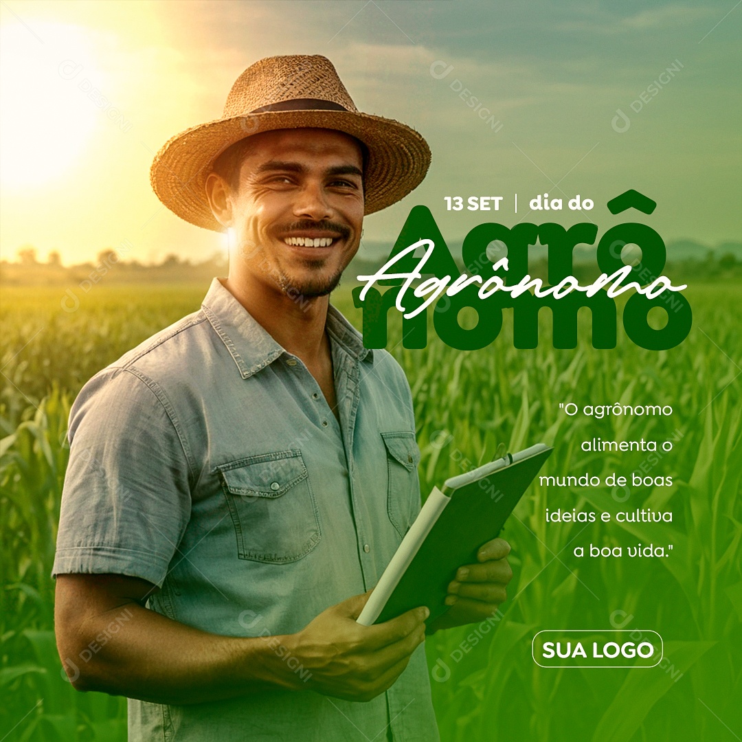 Dia do Agrônomo 13 de Setembro Social Media PSD Editável