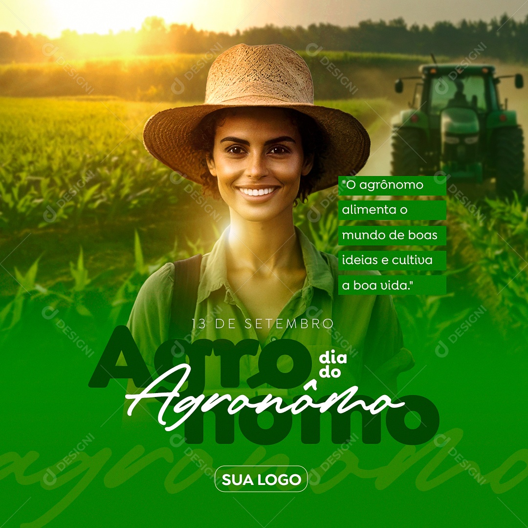 Dia do Agrônomo 13 de Setembro Social Media PSD Editável