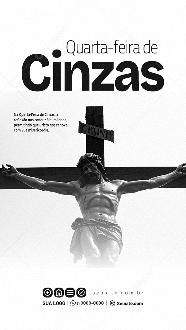 Story Quarta Feira de Cinzas Social Media PSD Editável
