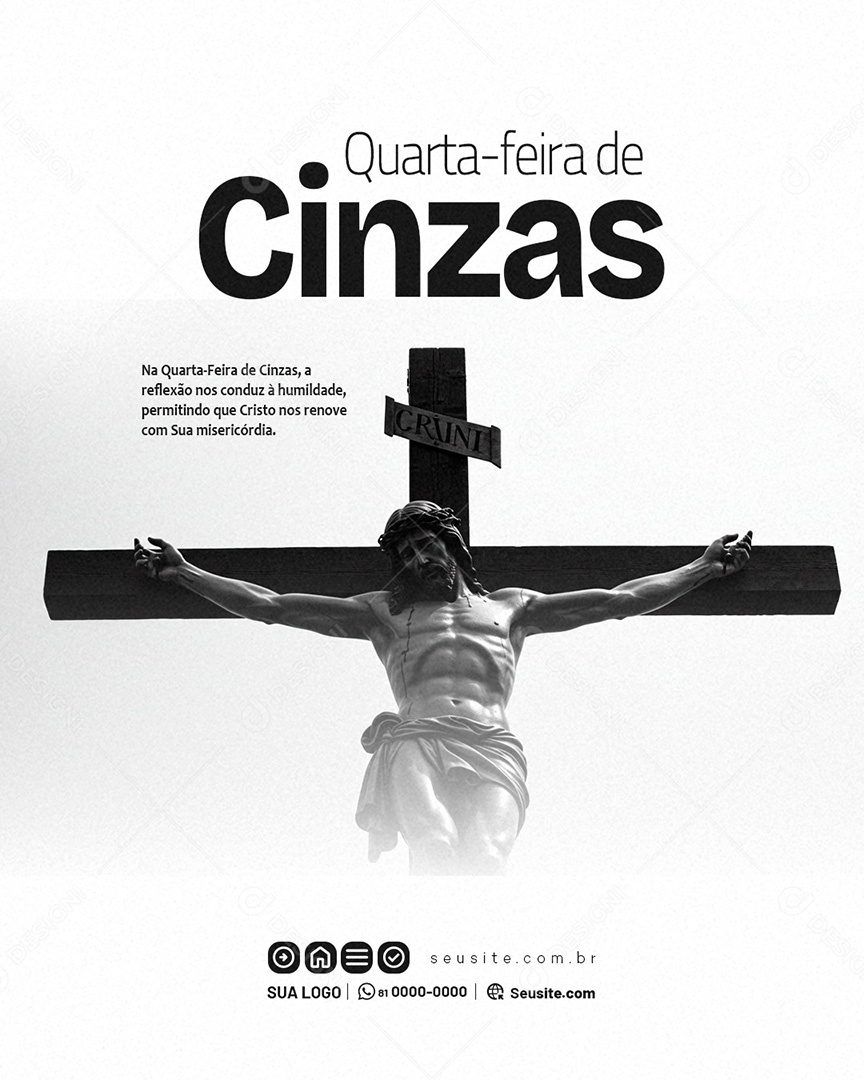 Quarta Feira de Cinzas Social Media PSD Editável