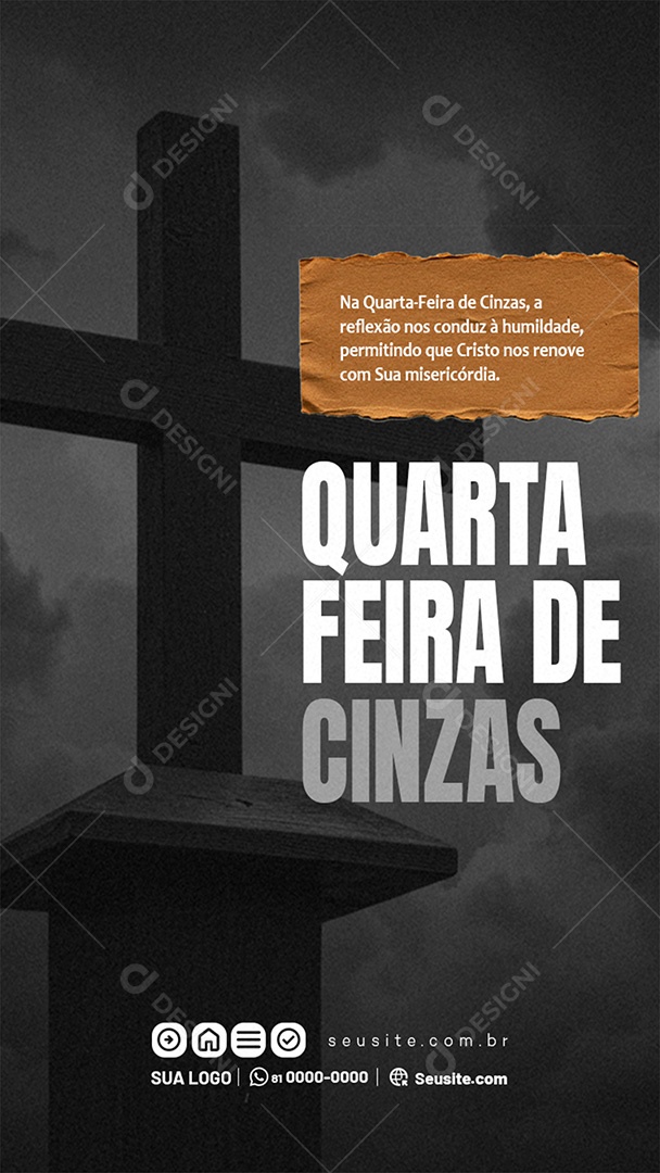 Story Quarta Feira de Cinzas Social Media PSD Editável