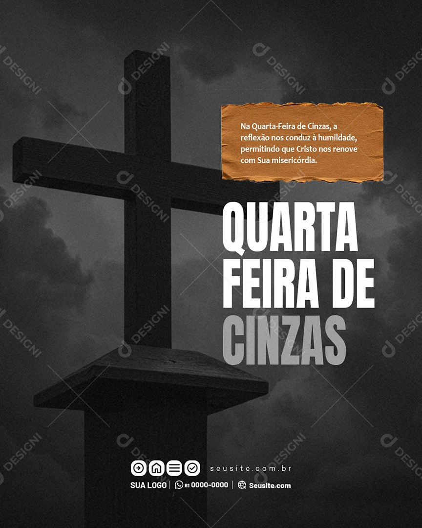 Quarta Feira de Cinzas Social Media PSD Editável
