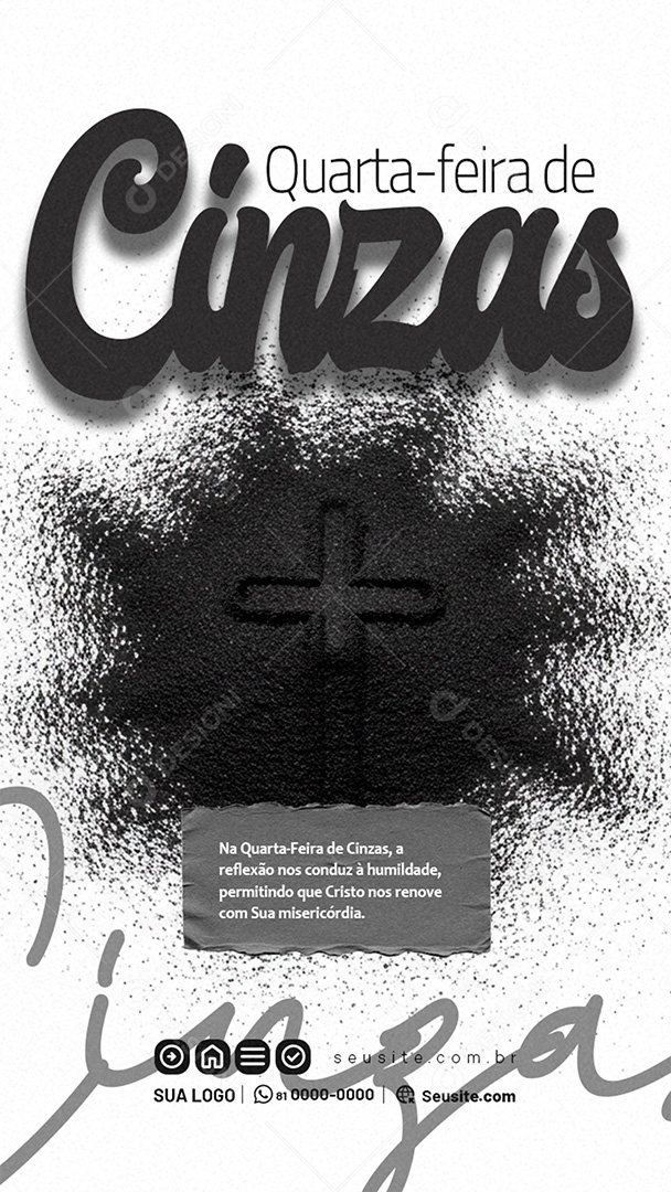 Story Quarta Feira de Cinzas Social Media PSD Editável