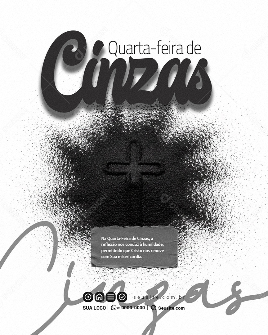 Quarta Feira de Cinzas Social Media PSD Editável