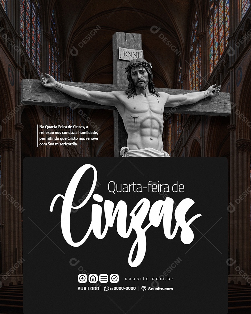 Quarta Feira de Cinzas Social Media PSD Editável